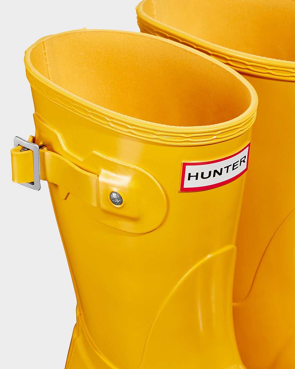 Womens Hunter Short Rain Boots Yellow - Original Gloss - 2951376-PA